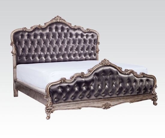 Picture of Traditional Chantelle Antique Silver French rococo Queen Bed 