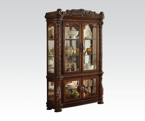 Picture of Vendome  Cherry Curio Cabinet with Mirror Back