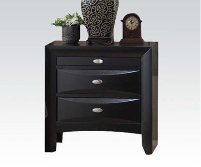 Picture of Ireland Black Finish Nightstand with Pull Out Tray