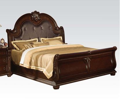 Picture of Anondale Traditional Cherry Finish Wood Queen Size Bed