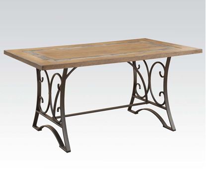 Picture of Kelie Metal/antiqued Brown Transitional Dining Table