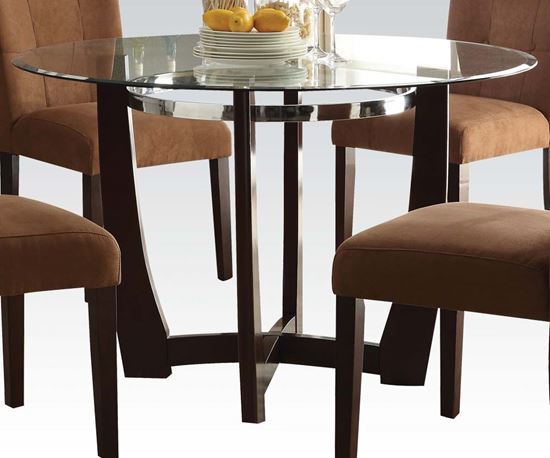Picture of Contemporary Round Glass Top Dining Table