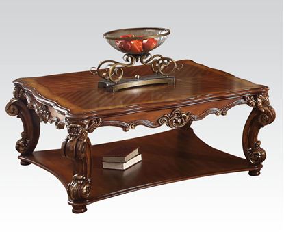 Picture of Traditional Cherry Square Coffee Table with Shelf