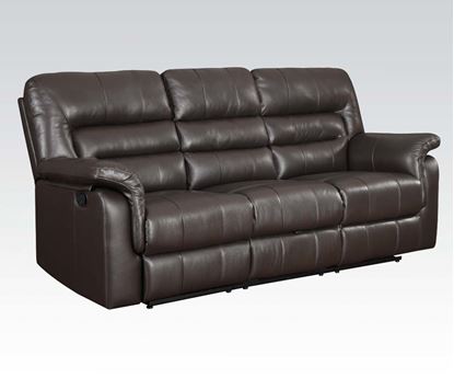 Picture of Modern Dark Brown Bonded Leather Motion Sofa 