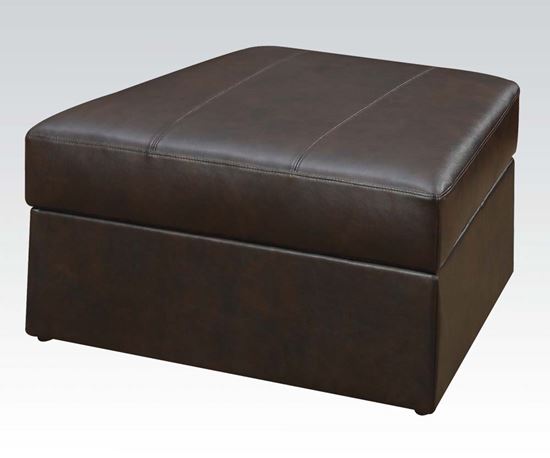 Picture of Spokane Brown Bonded Leather Match Home Theatre Ottoman 