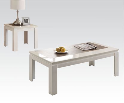 Picture of Modern 3 Pieces White Coffee Table Set