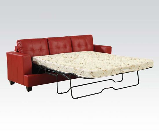 Picture of Diamond Red Bonded Leather Sofa w/Queen Sleeper Set