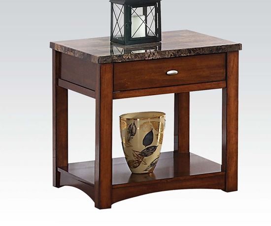 Picture of Jas Cherry Wood End Table with 1 Drawer 