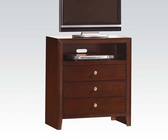 Picture of Contemporary ilana Brown Cherry Finish Media Chest