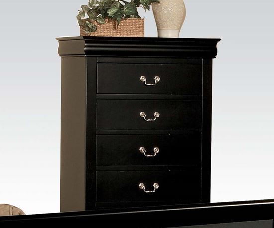 Picture of Louis Philippe III Black Finish Chest with Storage Drawers 
