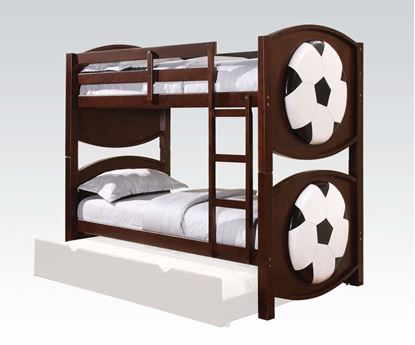 Picture of All Star Youth Soccer Twin over Twin Bunk Bed in Espresso Finish