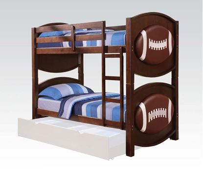 Picture of All Star Youth Football Twin over Twin Bunk Bed in Espresso Finish