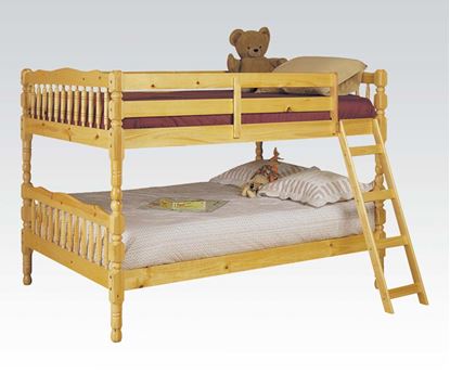 Picture of Natural Finish Full over Full Convertible Bunk Bed