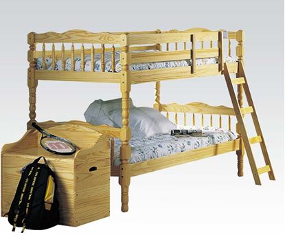 Picture of Homestead Oak Finish Twin over Twin Bunk Bed