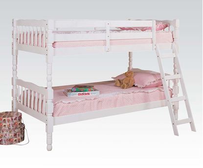 Picture of White Finish Twin Twin Convertible Bunk Bed  02290