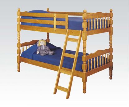 Picture of Homestead Honey Oak Finish Twin over Twin Bunk Bed