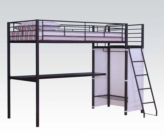 Picture of Youth Twin Loft Bed in Brown Finish