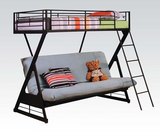 Picture of Modern Sandy Black Twin Futon Bunk Bed 