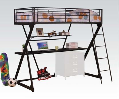 Picture of Twin Loft Bed In Sandy Black Finish