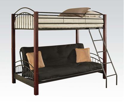 Picture of Jennifer Cherry Wood Twin Over Full Futon Bunk Bed