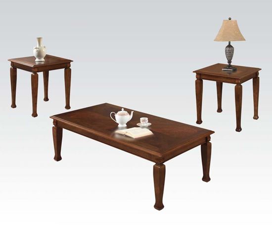 Picture of Modern 3 Pieces Cherry Coffee Table Set