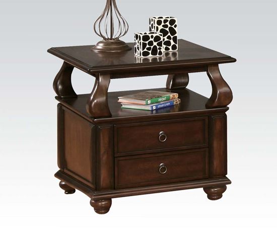 Picture of Amado Espresso Wood End Table with 2 Drawers