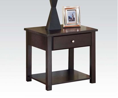 Picture of Malachi Espresso Finish End Table with Drawer