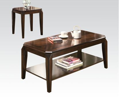 Picture of Modern 3 Pieces Walnut Coffee Table Set  80255