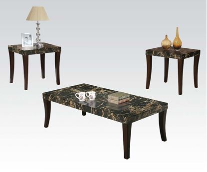 Picture of Coffee Table Set With Black Faux Marble Top 