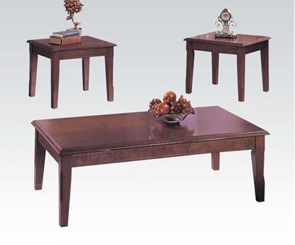 Picture of 3pc Pack Merlot Finish Coffee End Table Set