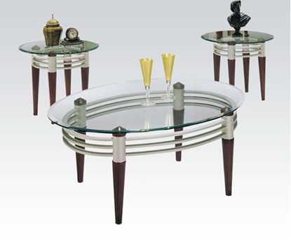 Picture of Marseille Cherry 3PCs. Coffee and End Table w/ Glass Tops