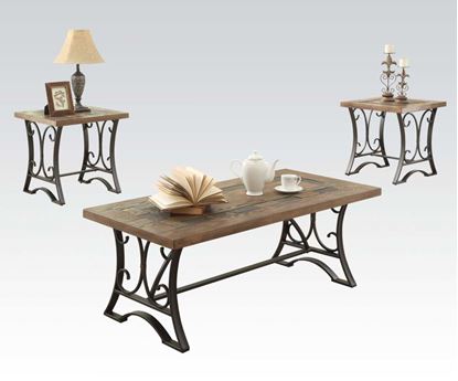 Picture of Modern 3 Pieces Oak Black Coffee Table Set