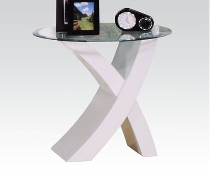 Picture of Modern Round White End Table