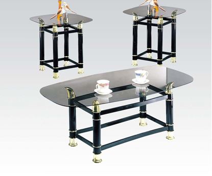 Picture of Greenfield 3 Pcs.  Glass Top Coffee and End Table Set by   S