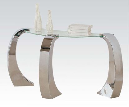 Picture of Metro Chrome Sofa Table with Glass Table Top