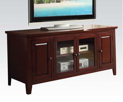 Picture of Christella Contemporary Cherry TV Stand w/ Glass Front Cabinet
