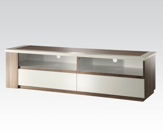 Picture of Kilee Collection Modern Styled White and Wood Grain TV Stand