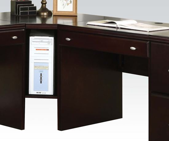 Picture of Cape Espresso Finished Computer Desk w/ Cabinet