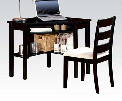 Picture of 2Pcs. Naco Black Finish Corner Desk and Chair