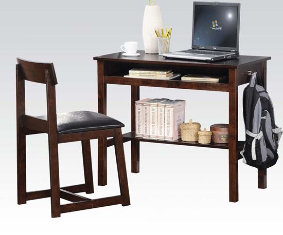 Picture of Vester Espresso Writing Desk and Chair 2pcs Set