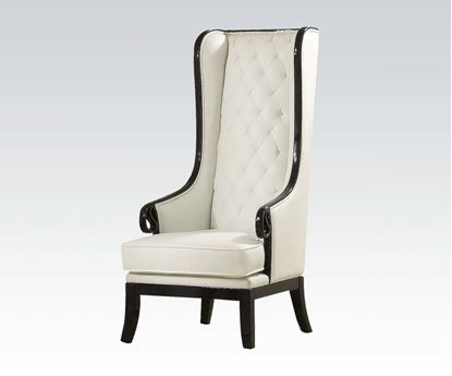 Picture of Black Frame Accent Chair (White Pu)
