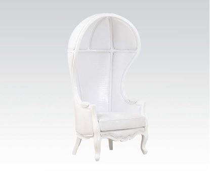 Picture of White Pu Hooded Accent Chair