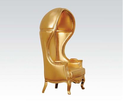 Picture of Gold Pu Hooded Accent Chair