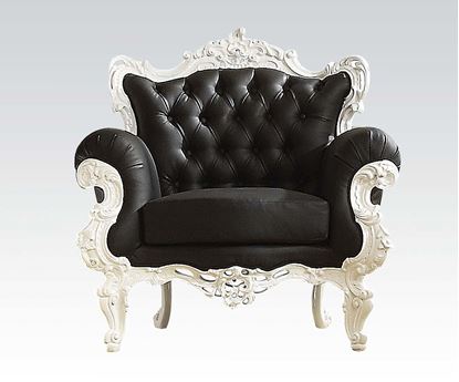 Picture of White Frame/Black Pu Accent Chair
