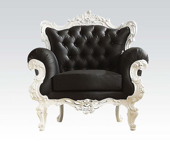 Picture of White Frame/Black Pu Accent Chair