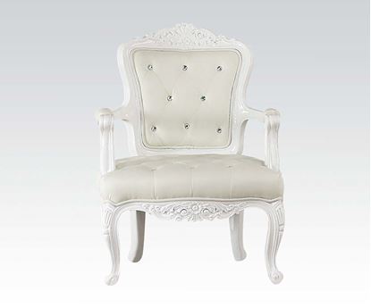 Picture of White Frame Accent Chair (White Pu)
