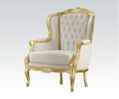 Picture of Gold Frame/White Pu Accent Chair