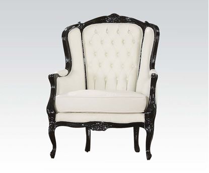 Picture of Black Frame/White Pu Accent Chair