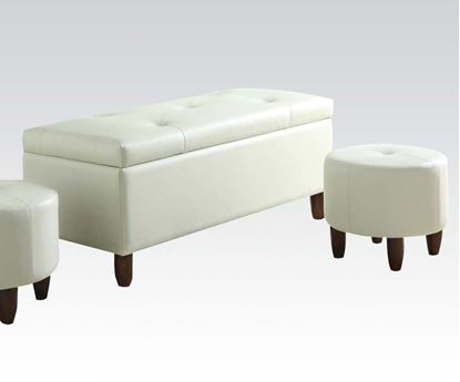 Picture of Ibrahim Ivory Storage Bench & Ottomans