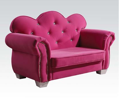 Picture of Lovely Vivian Youth Girl Pink Finish Fabric Chair